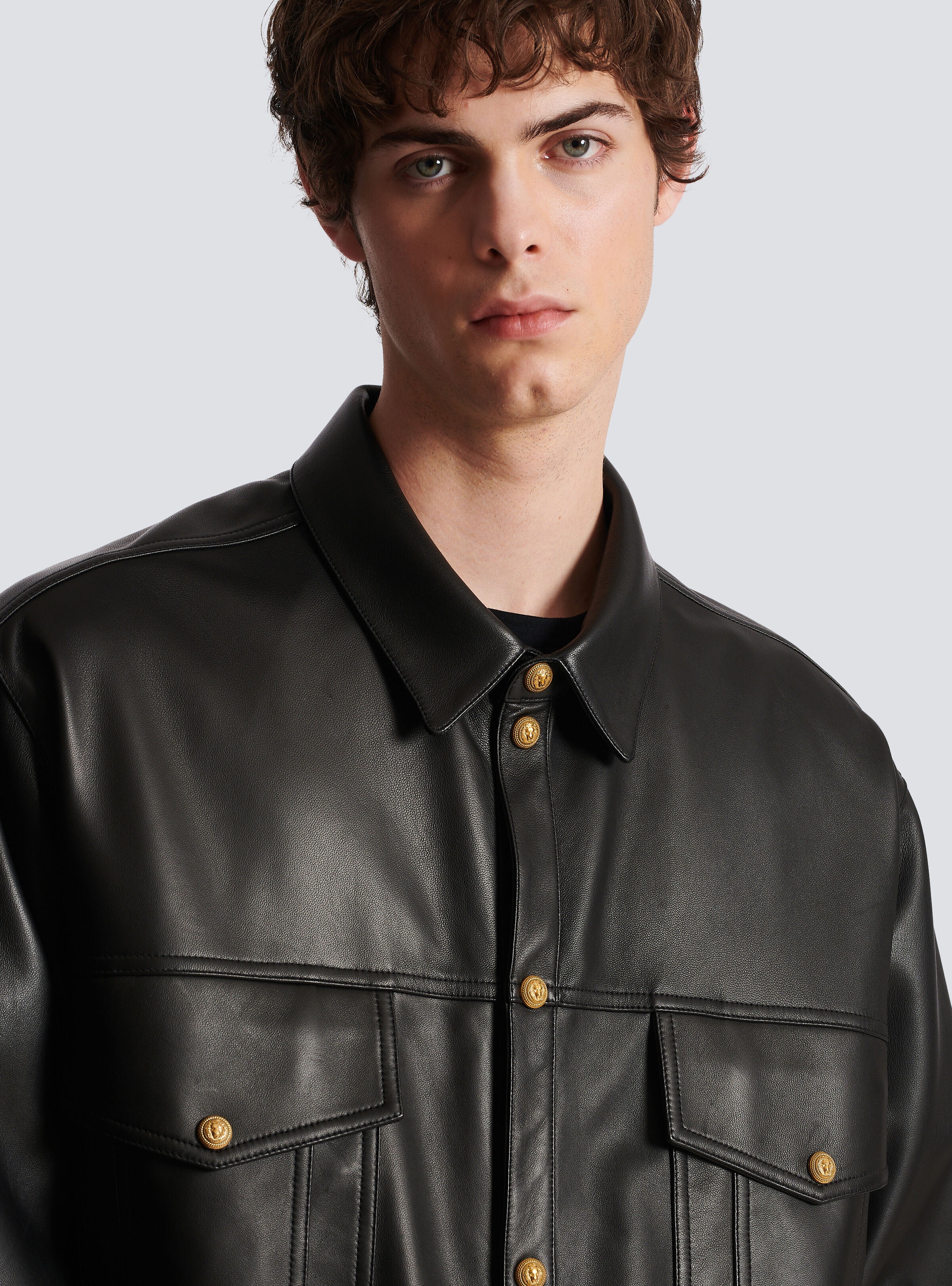 Leather overshirt - 8