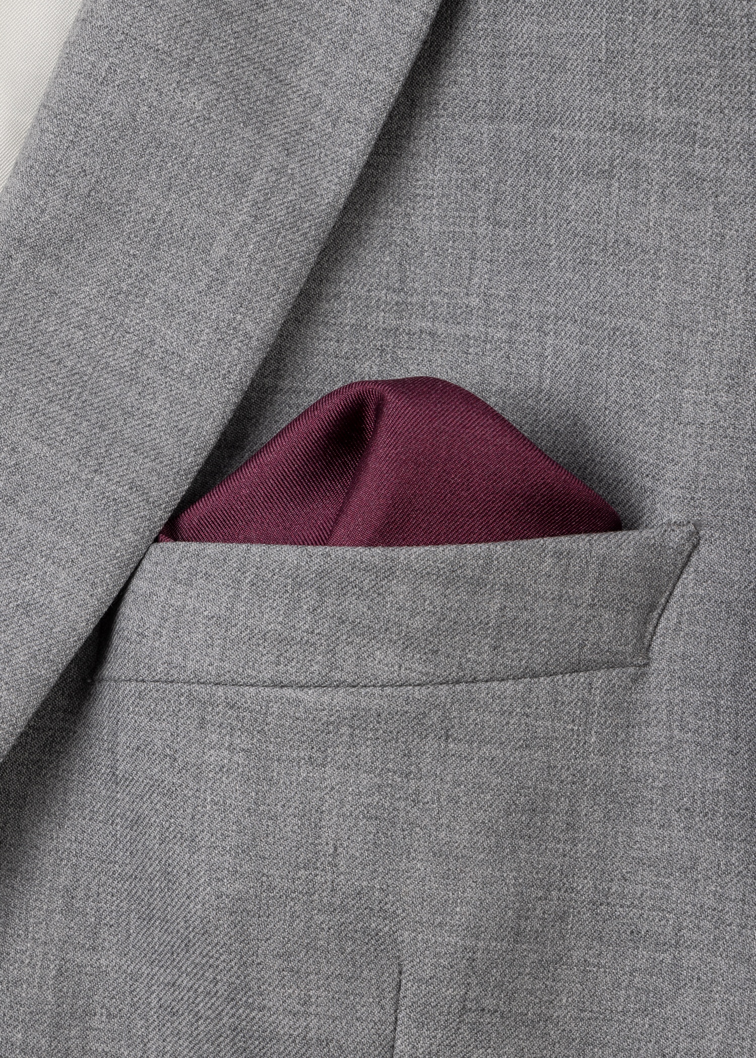 Maroon 'Signature Stripe' Silk Pocket Square - 2