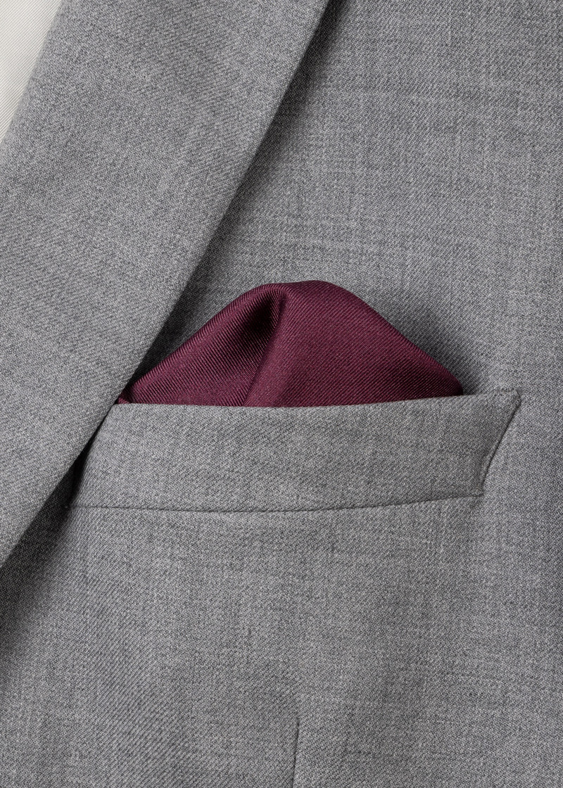 Paul Smith Maroon 'Signature Stripe' Silk Pocket Square outlook