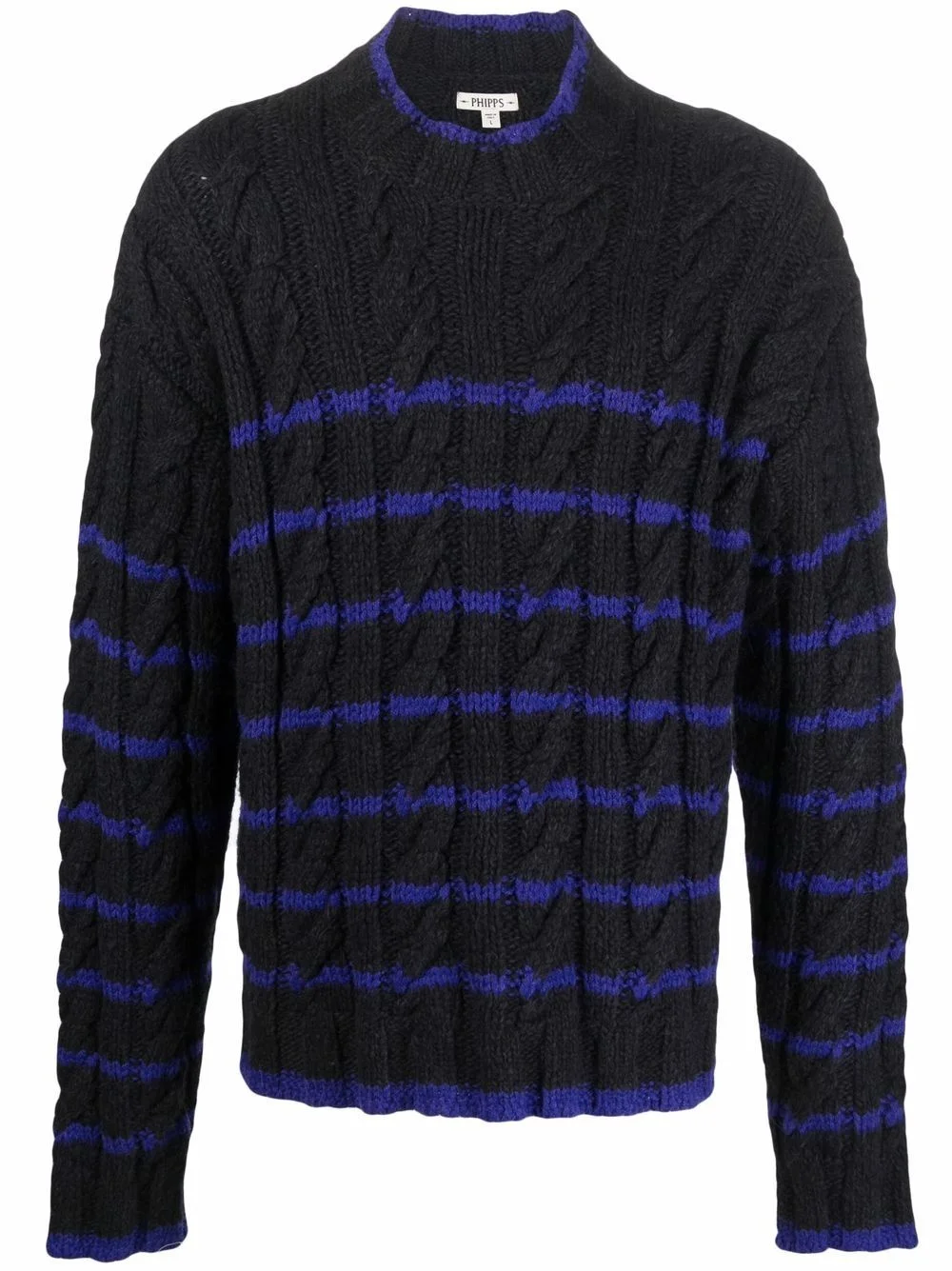 striped cable knit jumper - 1