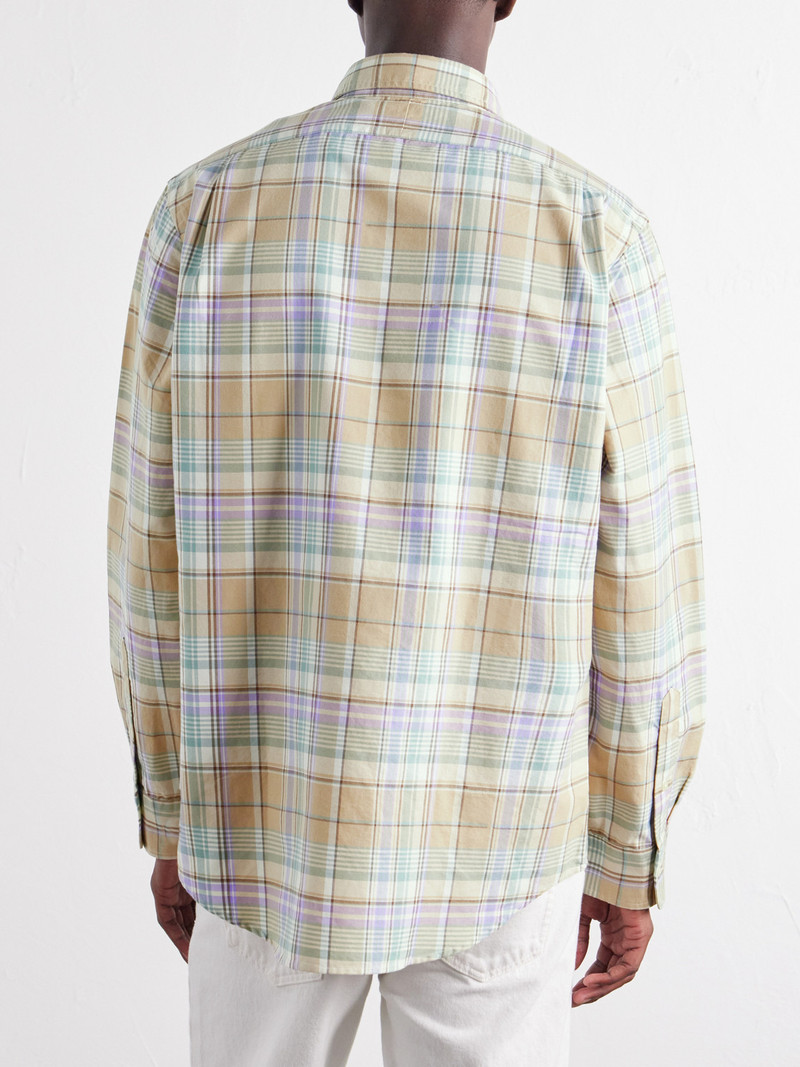 Logo-Embroidered Checked Cotton-Oxford Shirt 4