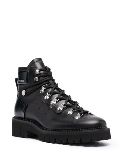 DSQUARED2 logo-print leather ankle boots outlook