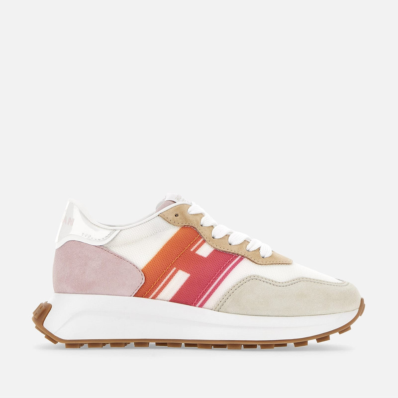 Sneakers Hogan H641 White Beige Pink 1