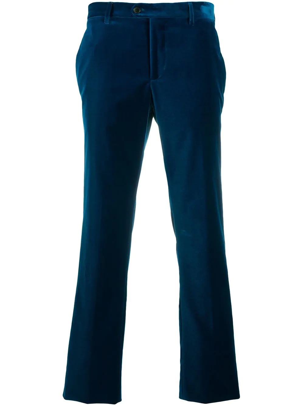 velvet straight-leg trousers - 1