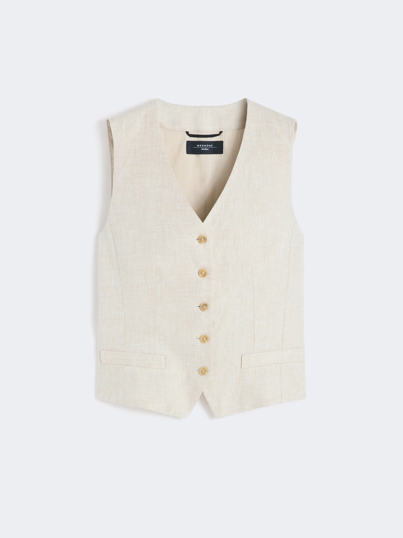 PACE Linen canvas waistcoat - ECRU 1