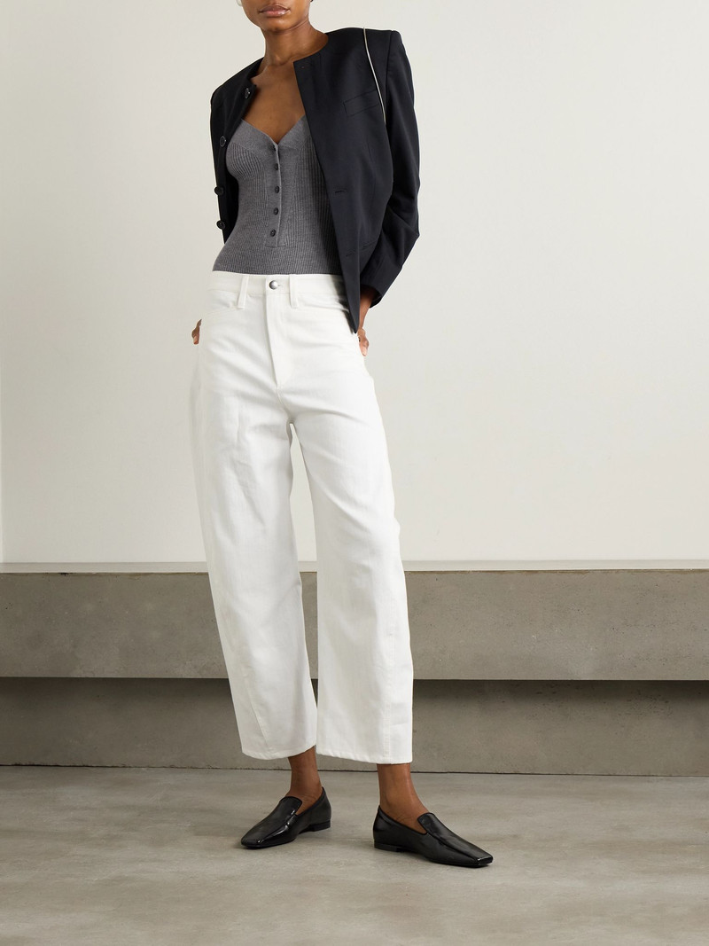 MARIA McMANUS Ribbed merino wool bodysuit Gray outlook