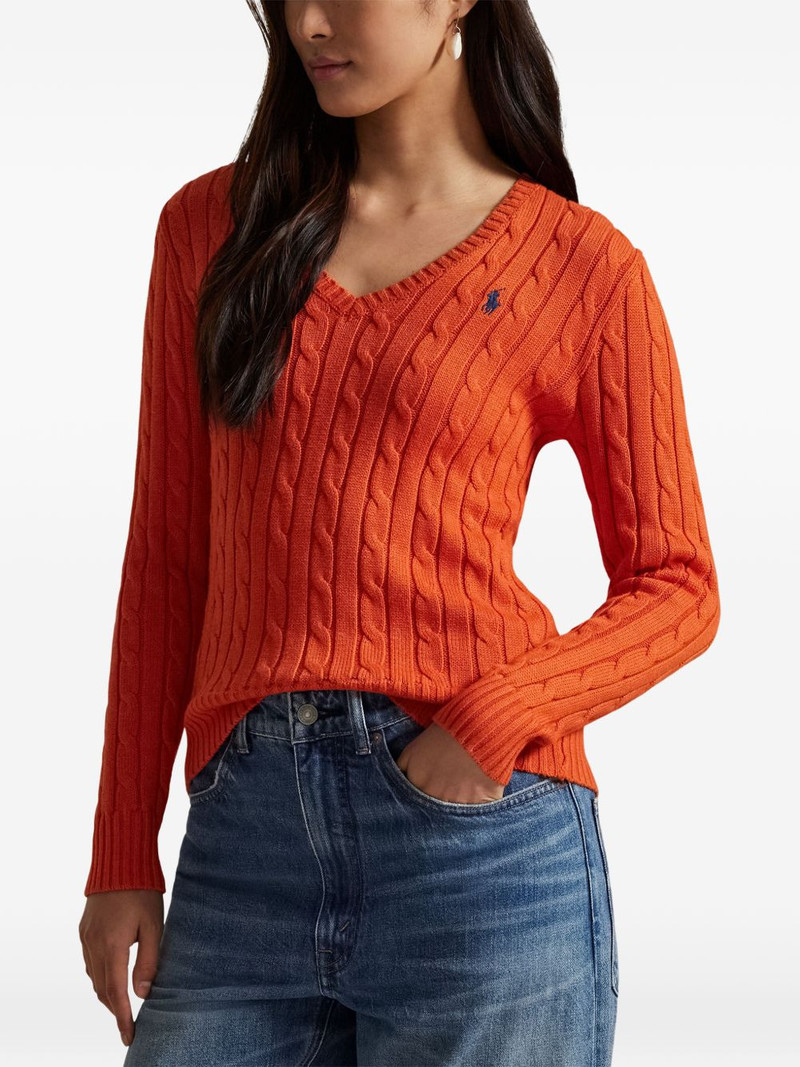 cable-knit V-neck sweater 3