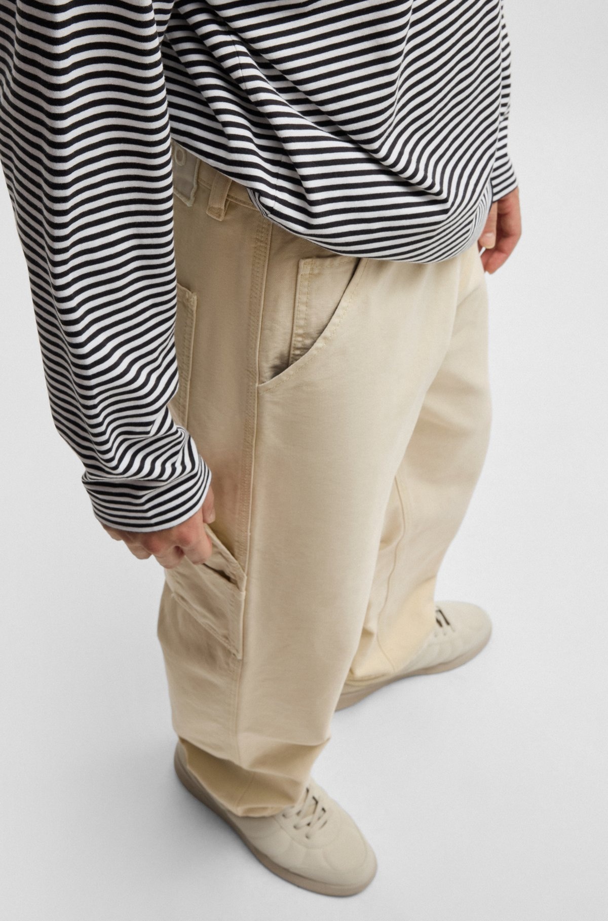 BAGGY-FIT TROUSERS IN COTTON CANVAS - 5