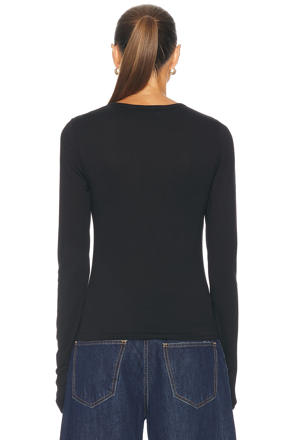 Fitted Crewneck Long Sleeve Top - 3