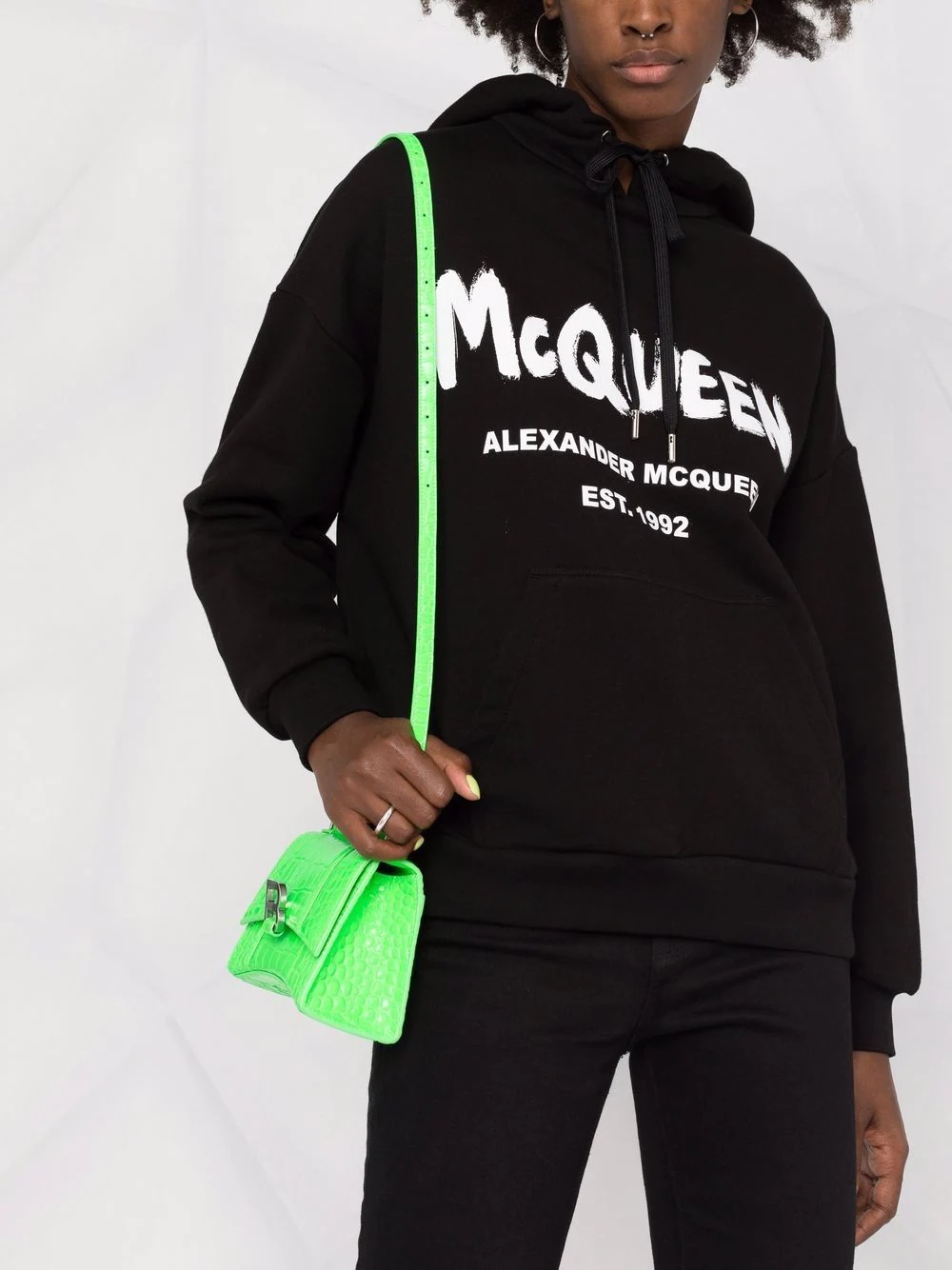 logo-print cotton hoodie - 5