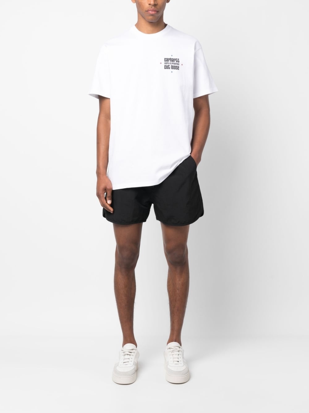 logo-patch drawstring shorts - 2