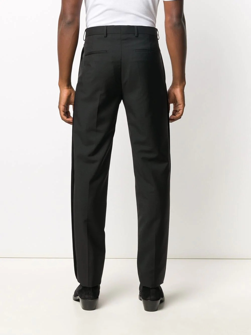 split logo detail tailored trousers - 4