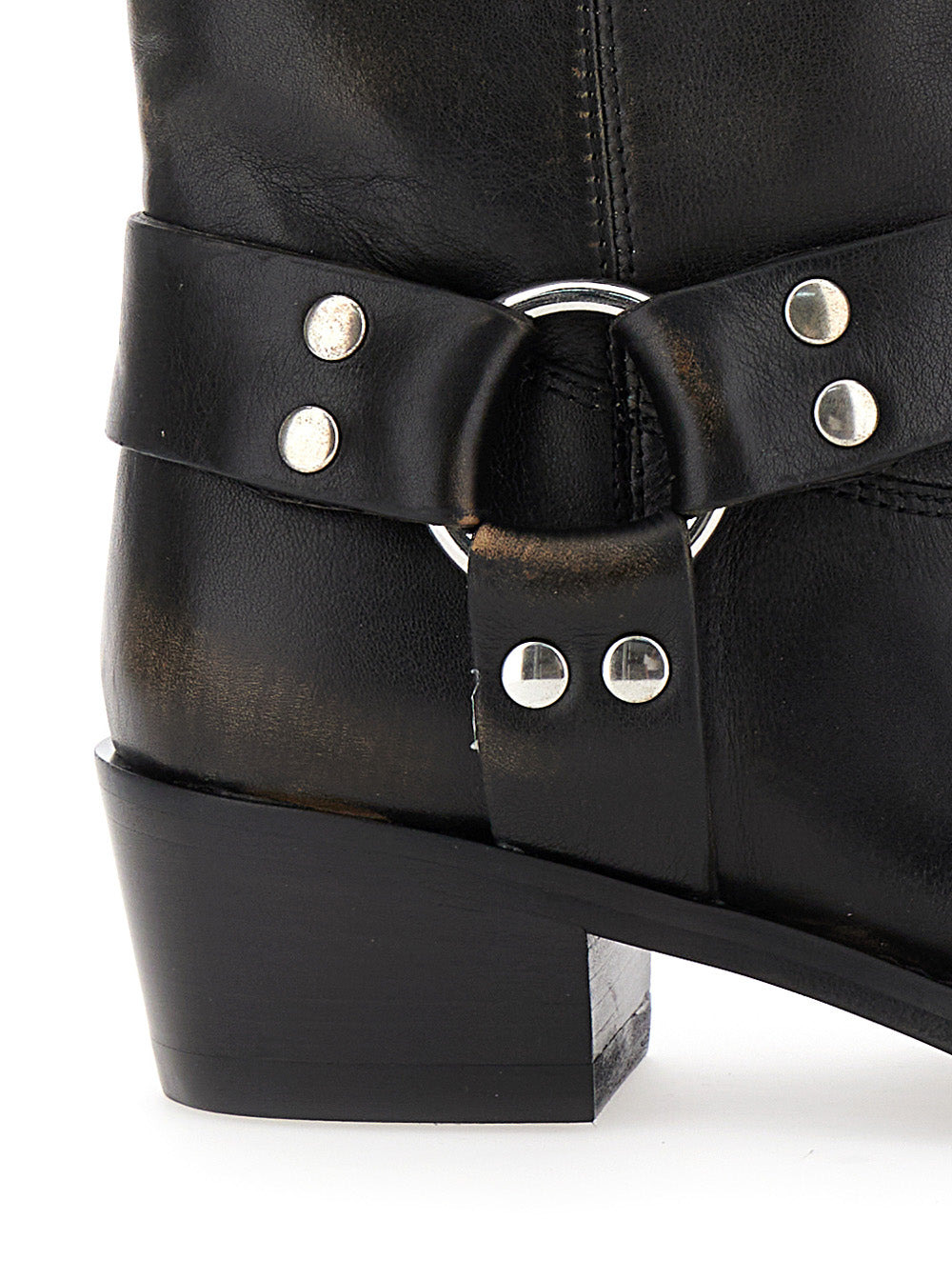 Paris Texas Women 'Roxy' Black Western Style Ankle Boots With Brown Nuances In Leather Woman - 4