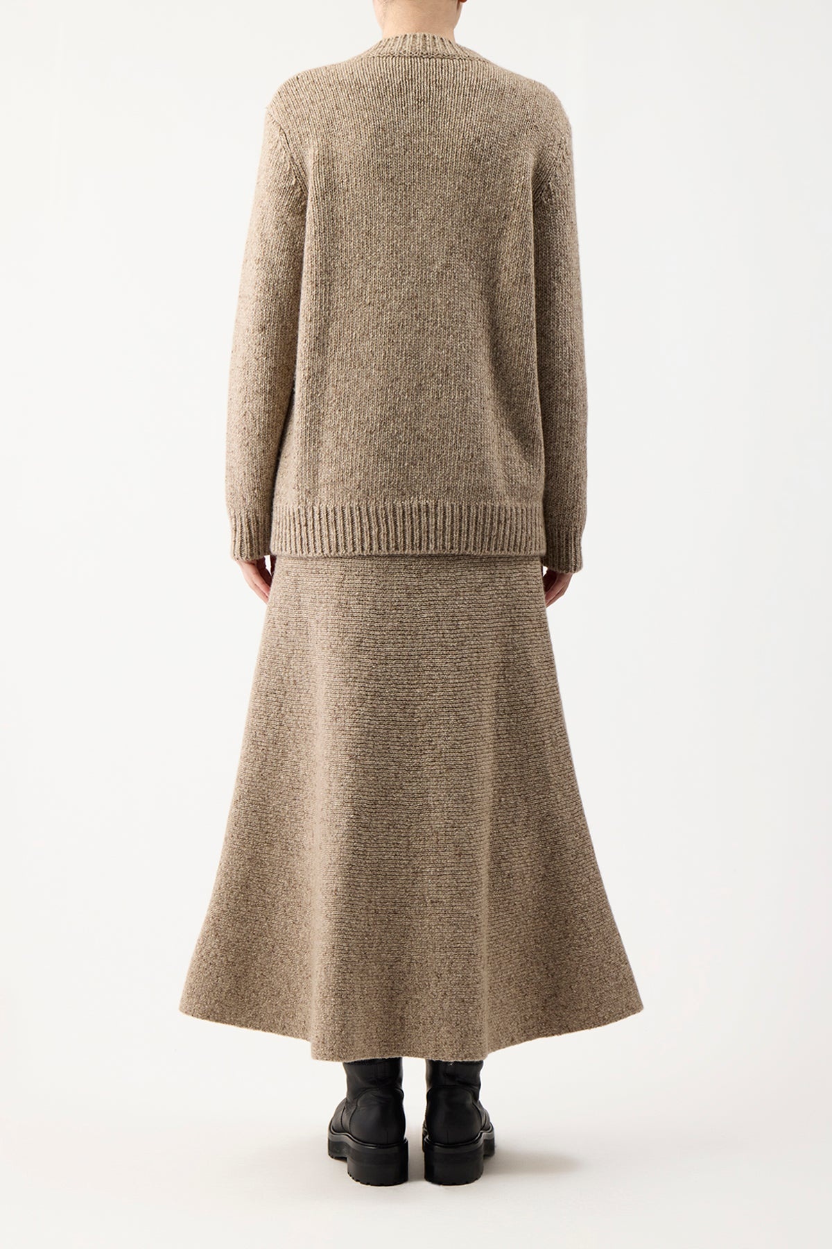 Alfie Crewneck in Oatmeal Aran Cashmere - 4