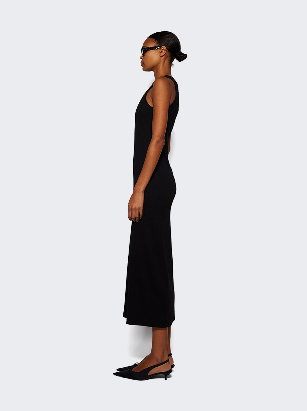 Rib Tank Dress Black - 4