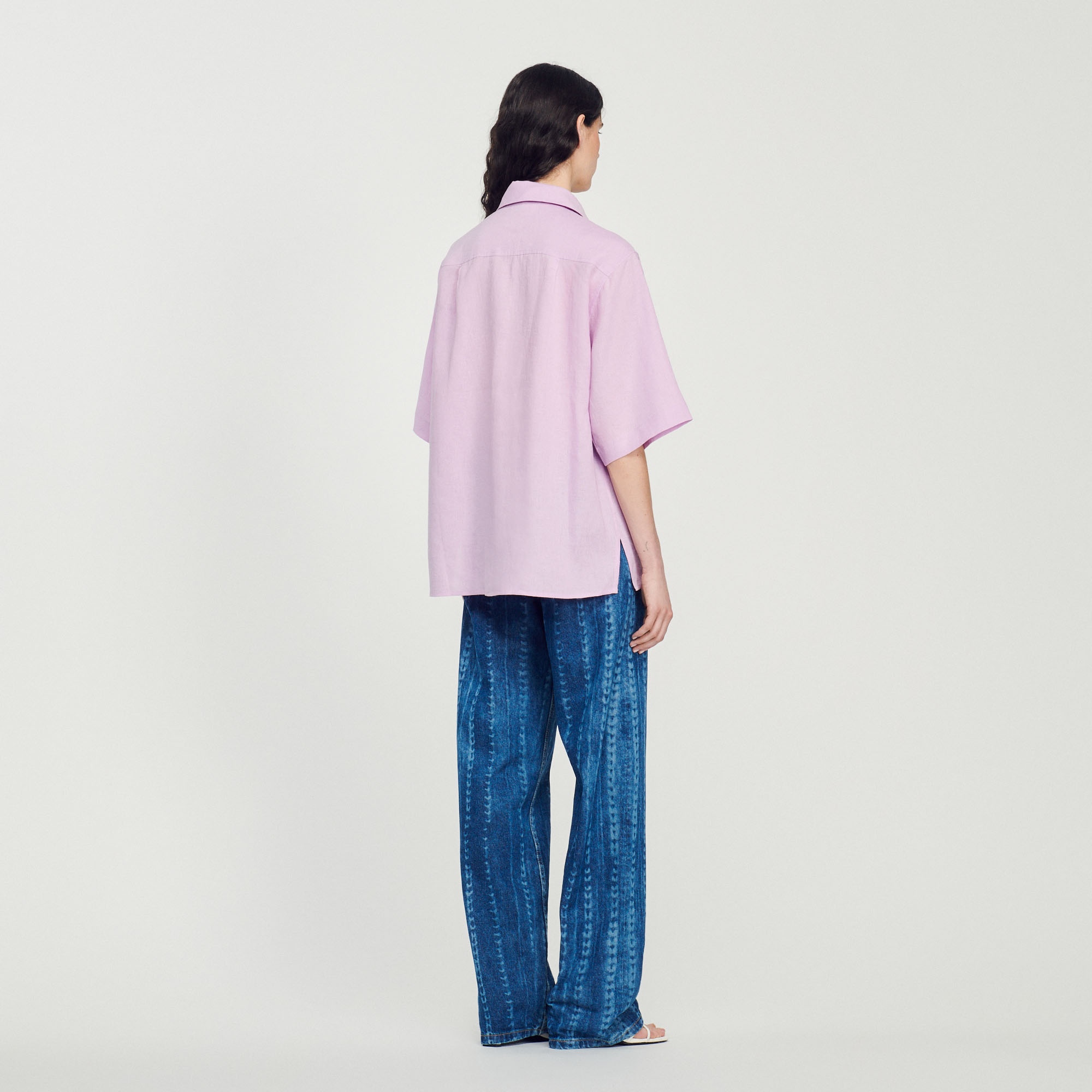 Oversized embroidered linen shirt - 6