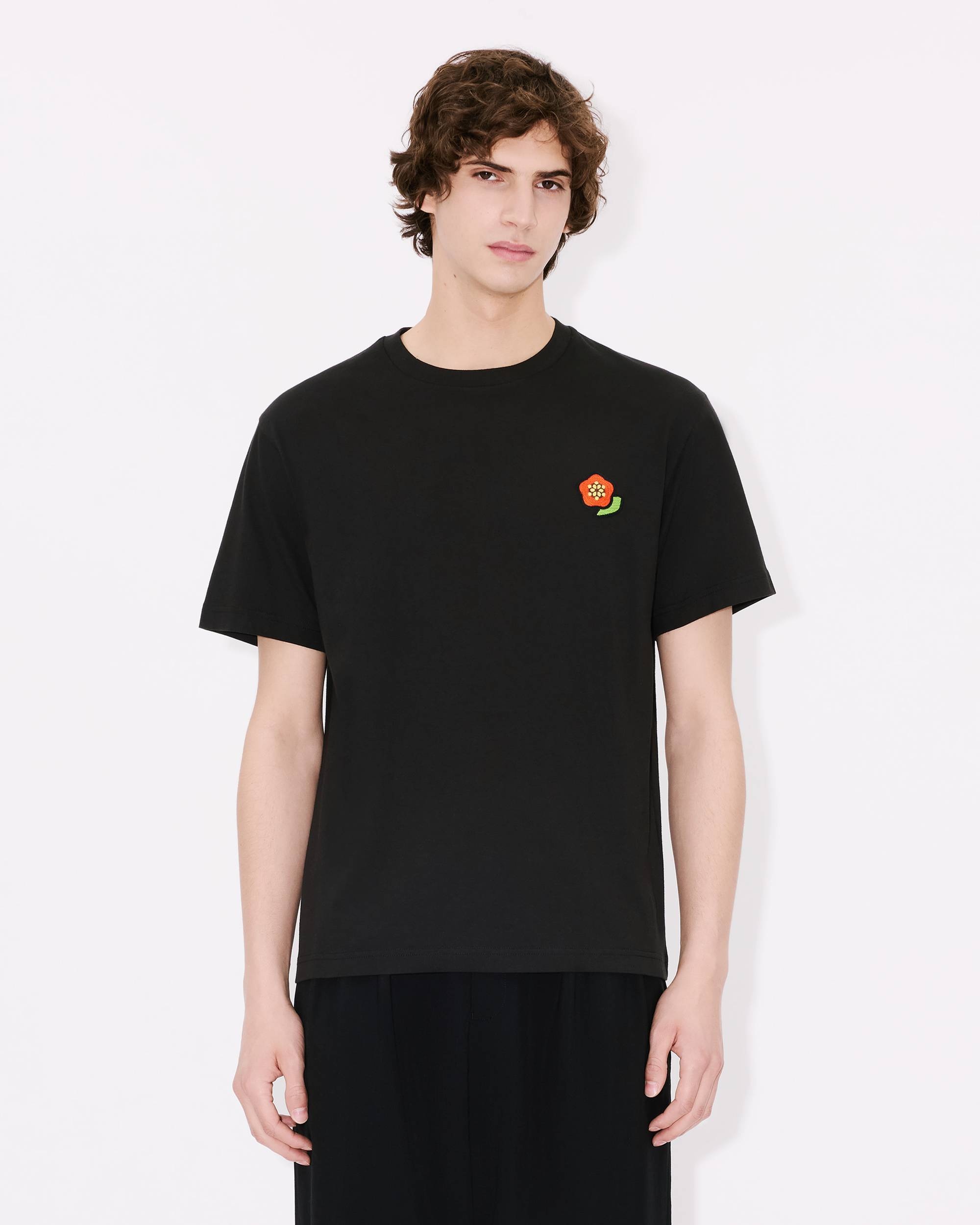 'KENZO Pop' embroidered T-shirt with badge effect in cotton - 3