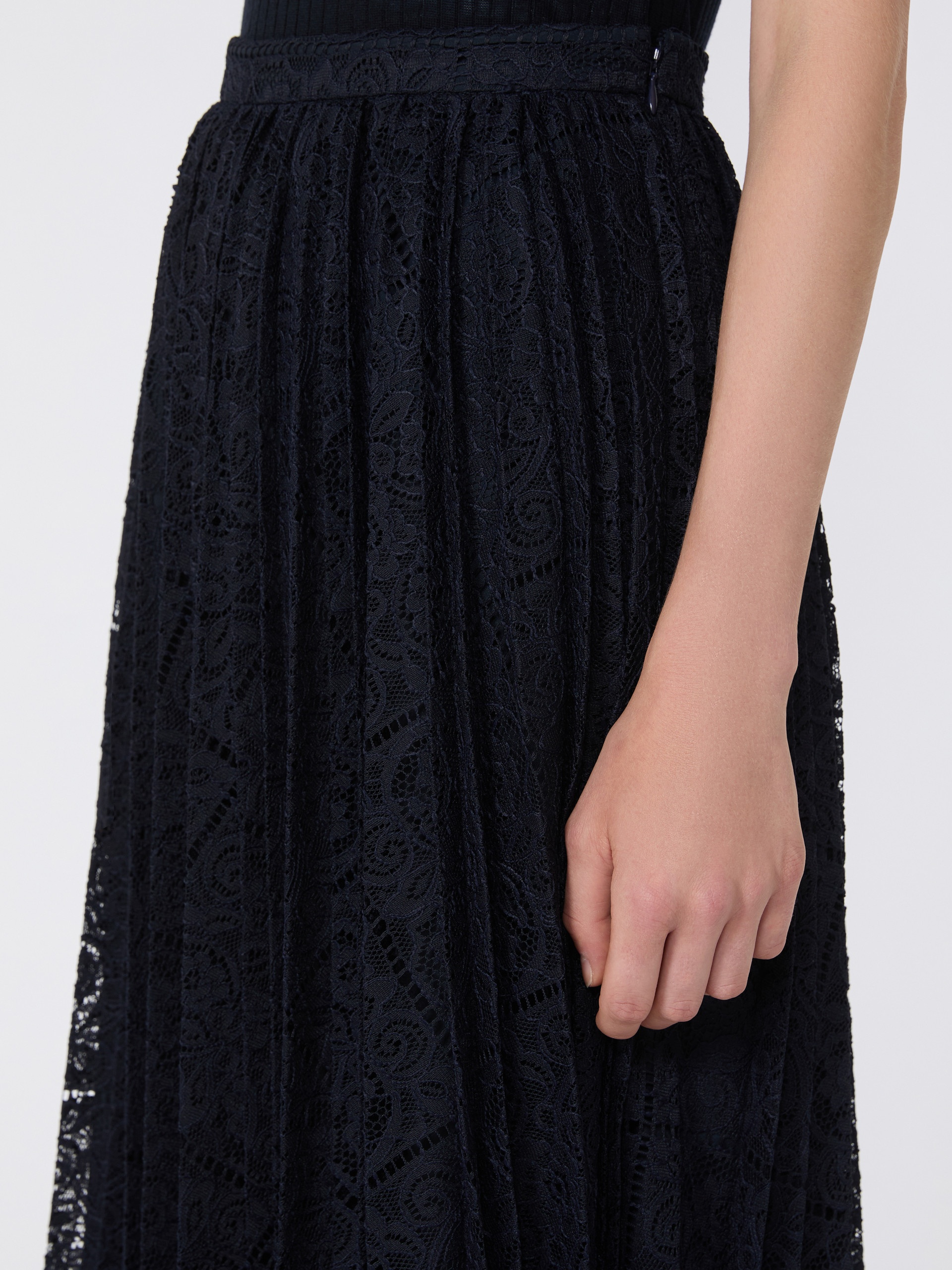 LEANDRO Plissé-pleated lace skirt - 5