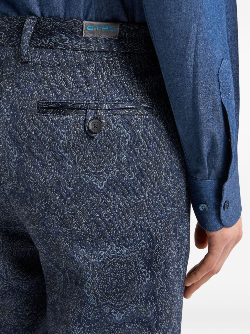 patterned-jacquard tailored trousers - 5