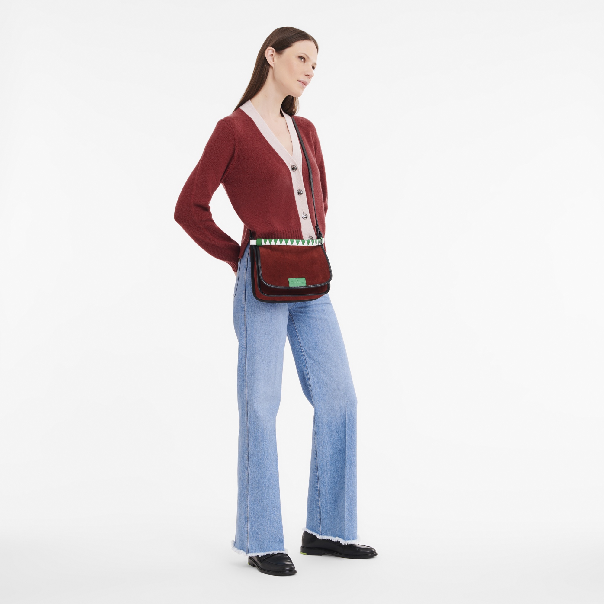 Le Foulonné M Crossbody bag Mahogany - Leather - 2