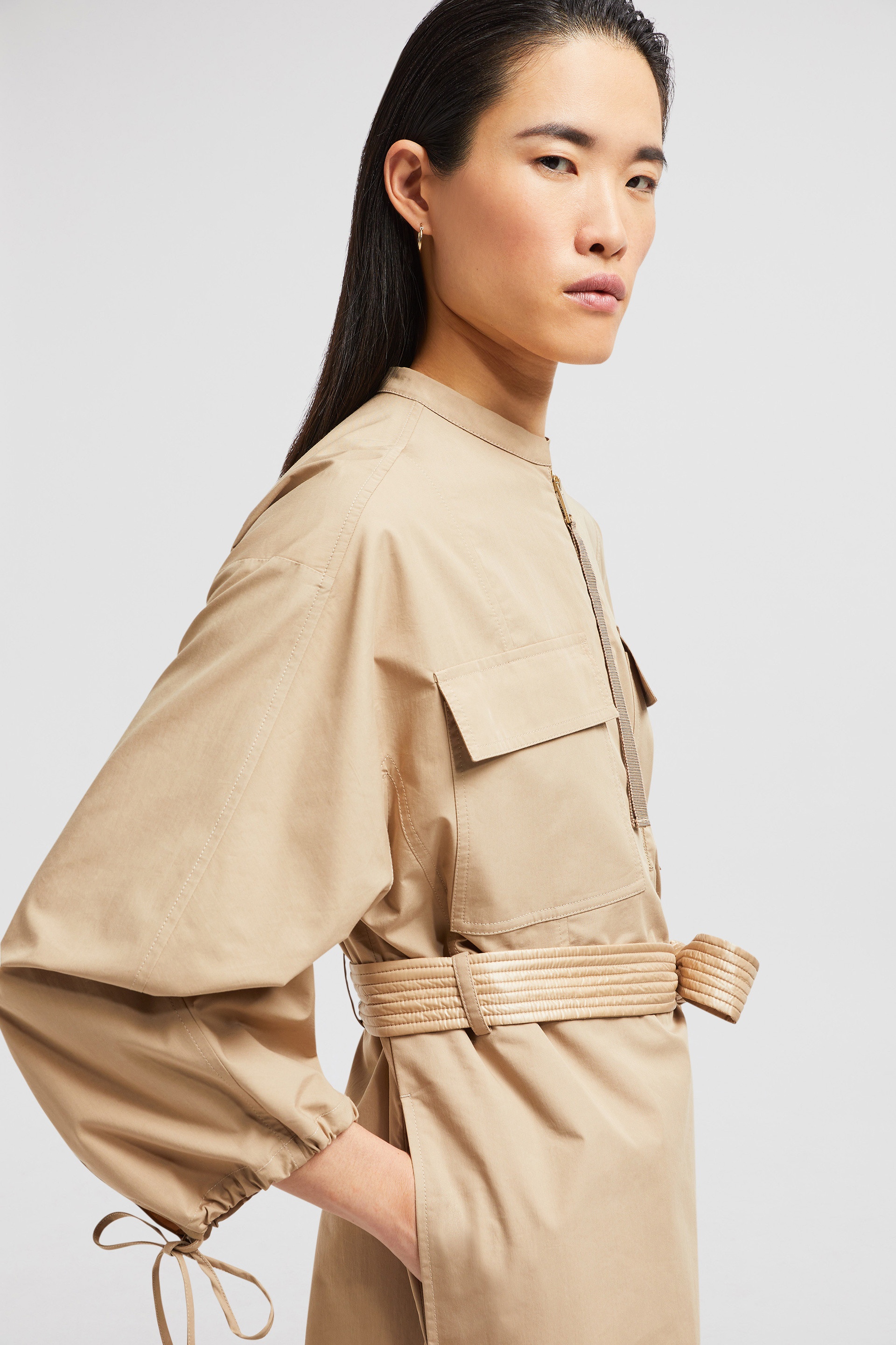 Belted Poplin Midi Dress - 4
