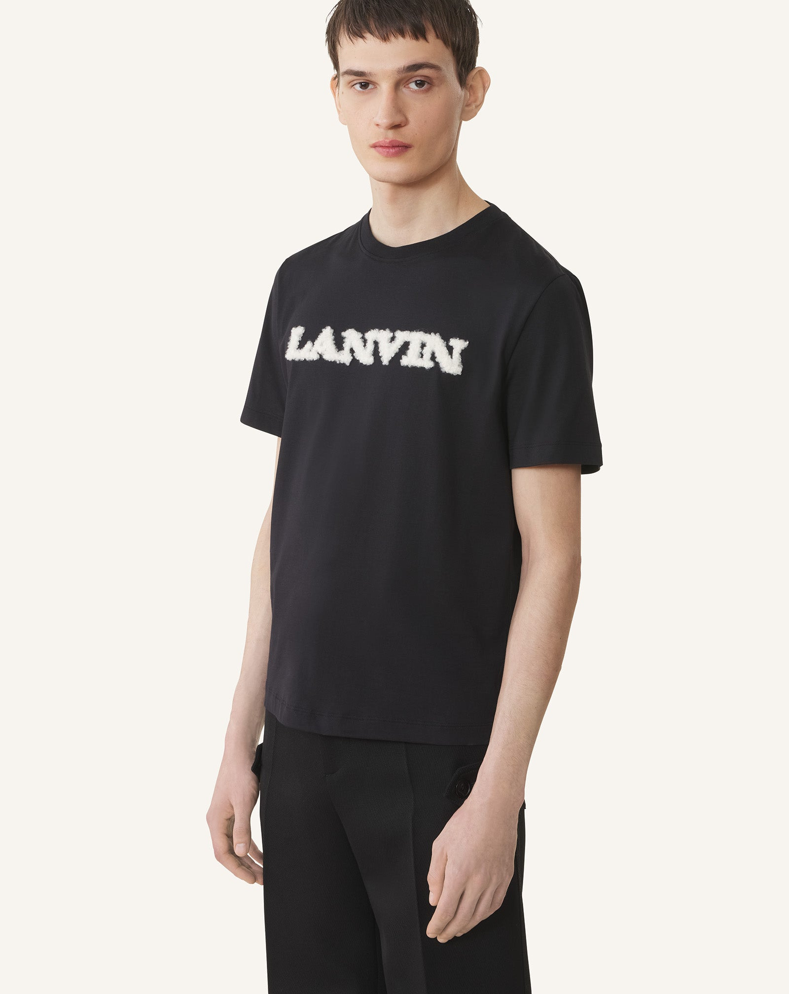 LANVIN SHEARLING DETAIL T-SHIRT - 3