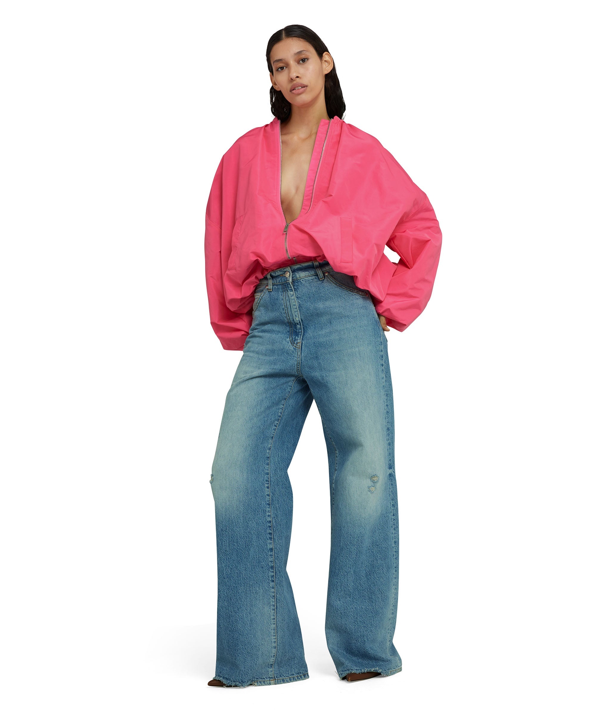 Taffeta jacket with balloon sleeves - 4