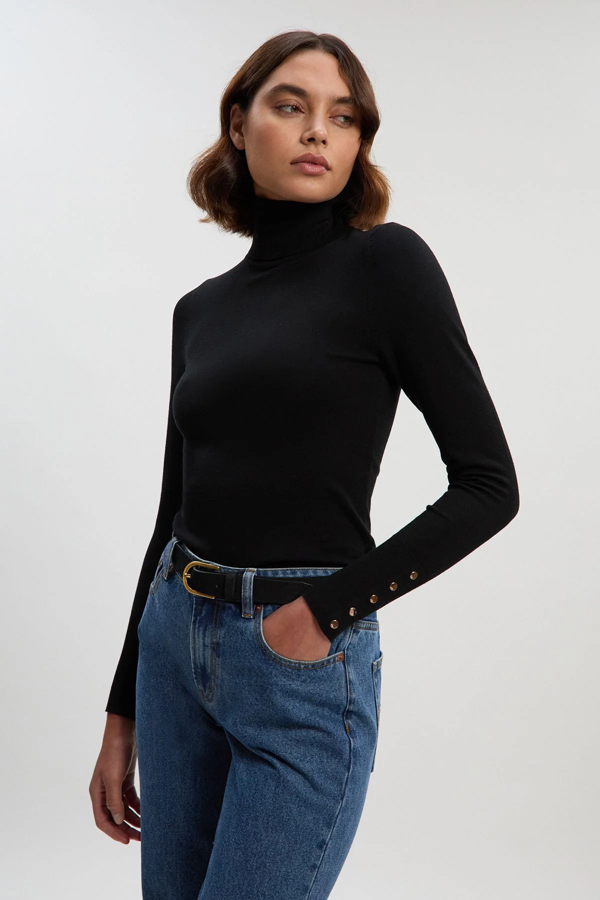Forever Viscose Blend Roll Neck Knit Jumper - 1
