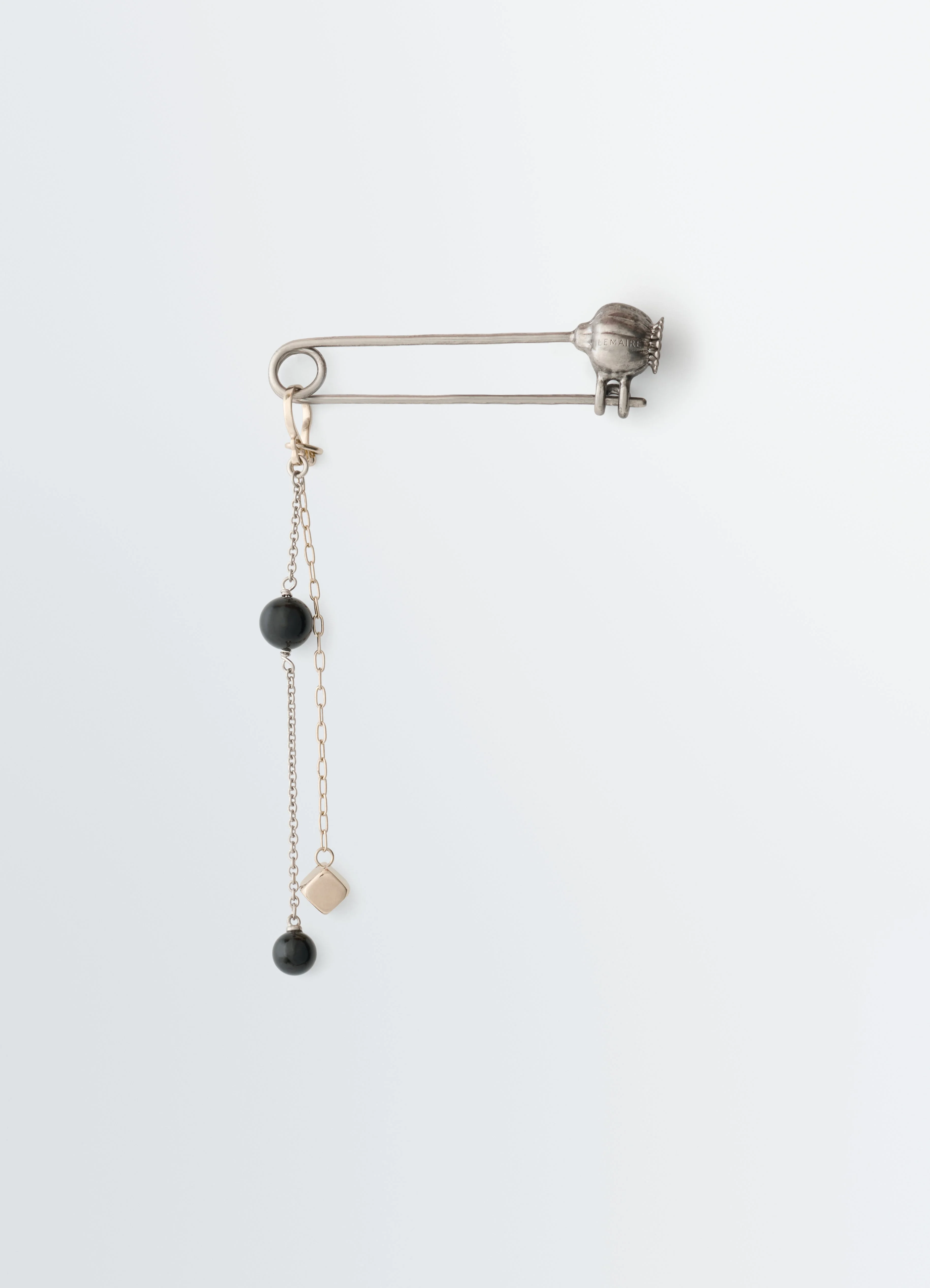 THISTLE PIN BAG CHARM WITH ONYX BEAD - 1