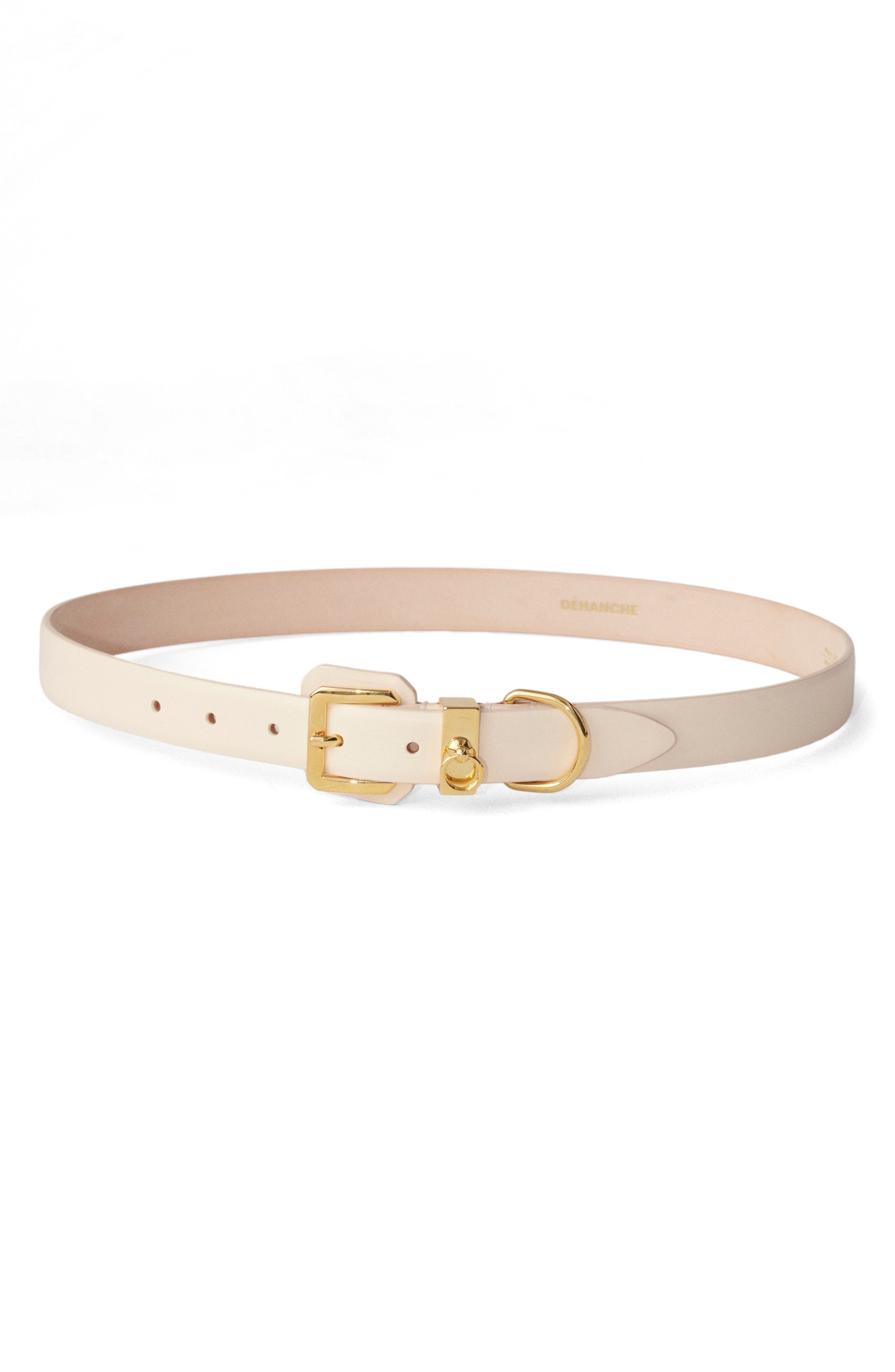Déhanche Jolinard Leather Belt in Ivory/gold at Nordstrom - 3