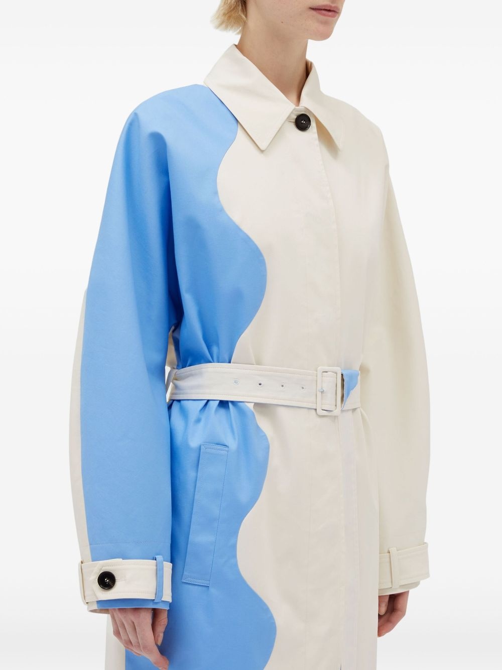 two-tone trench coat - 5