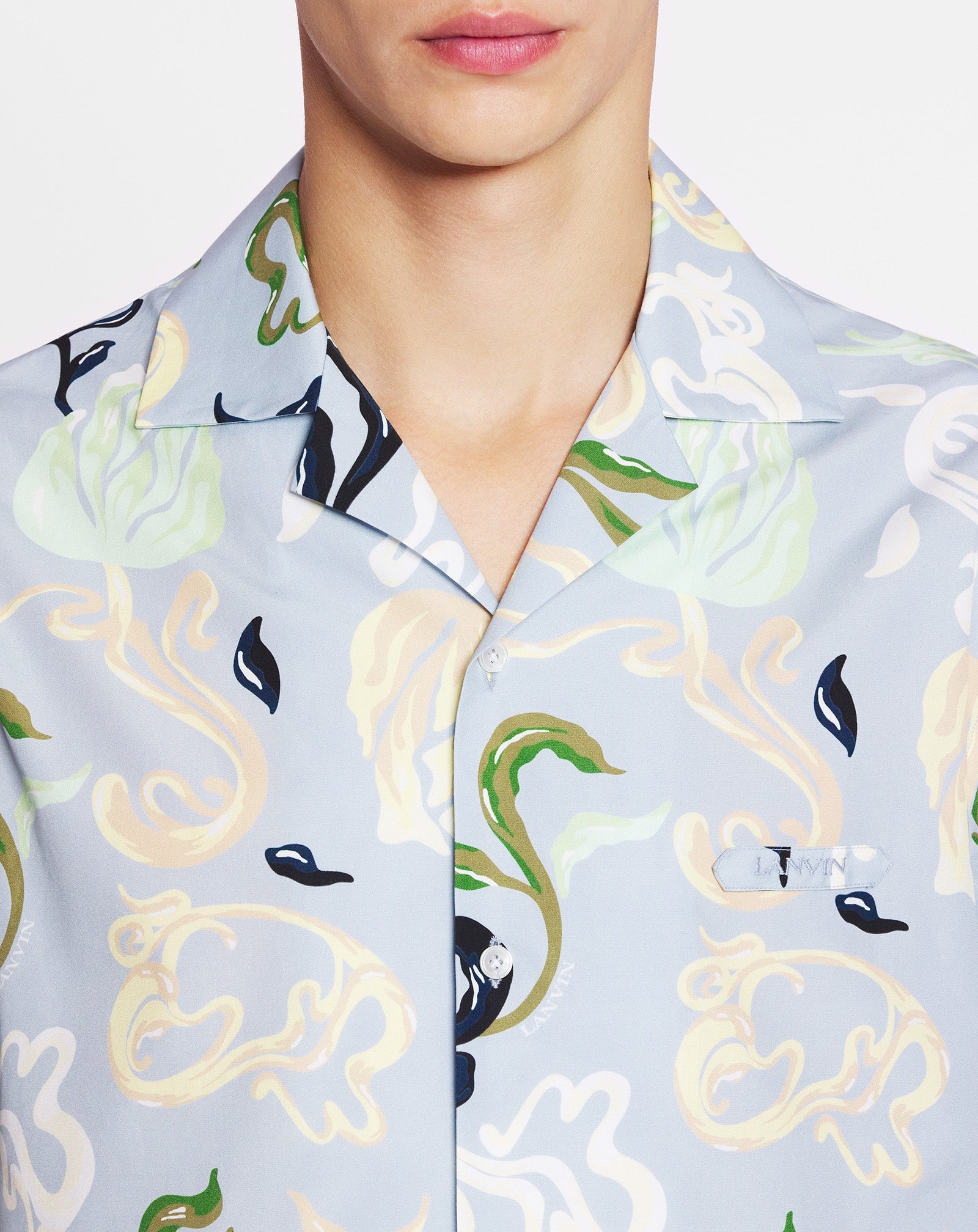 FLORAL PRINT BOWLING SHIRT - 5