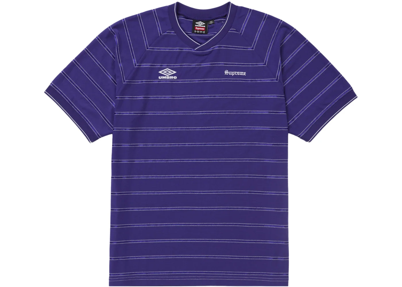 Supreme Umbro Stripe Soccer Jersey Purple - 1