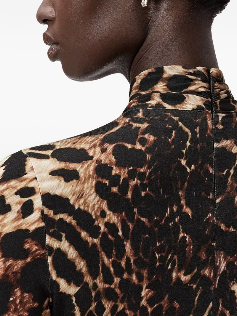 Mina A-line leopard midi dress 4