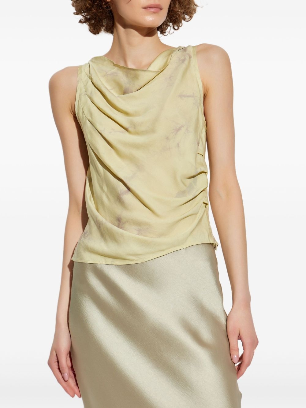 draped sleeveless blouse - 3