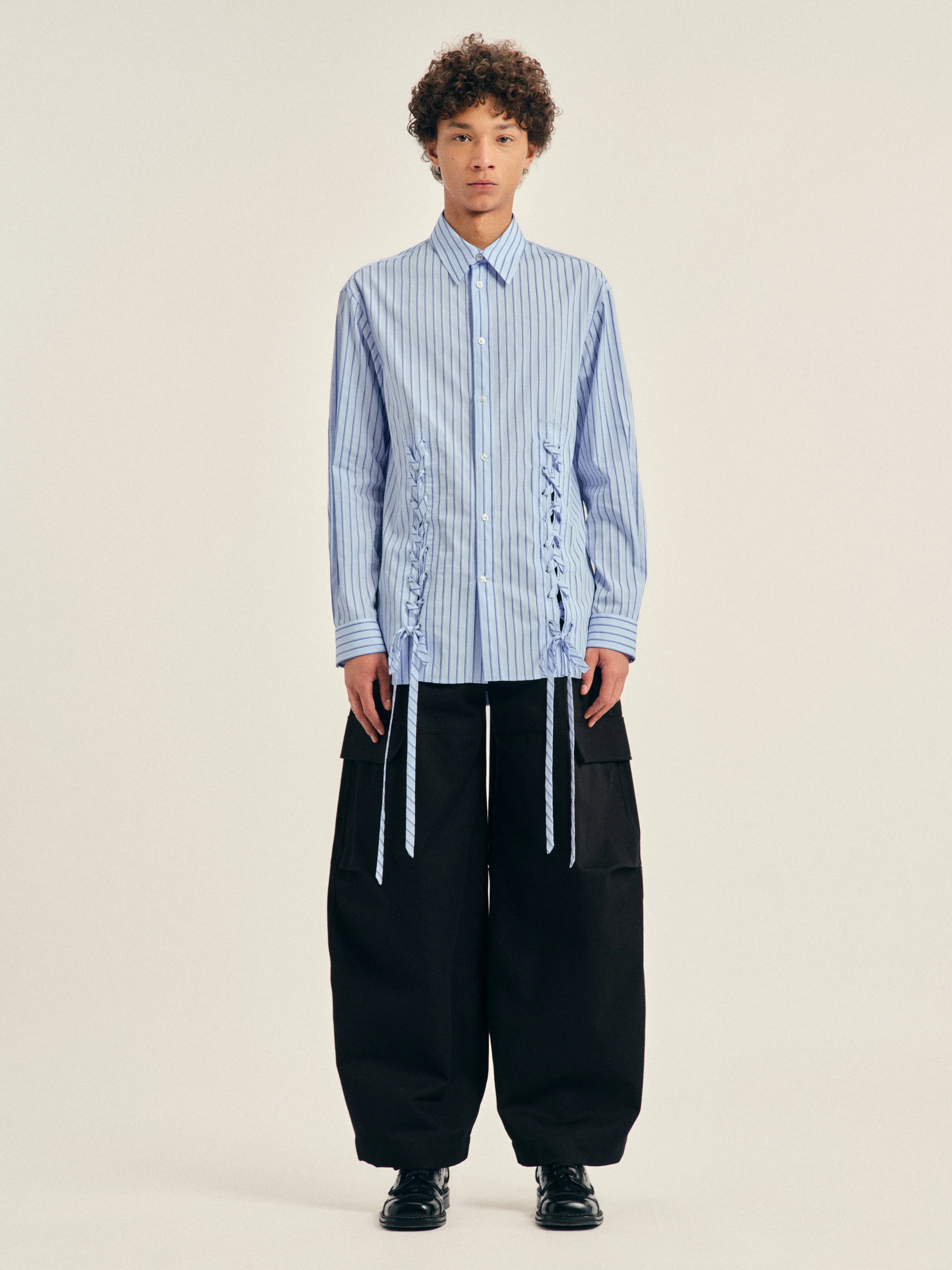 Double Lace Up Hem Easy Shirt - 1
