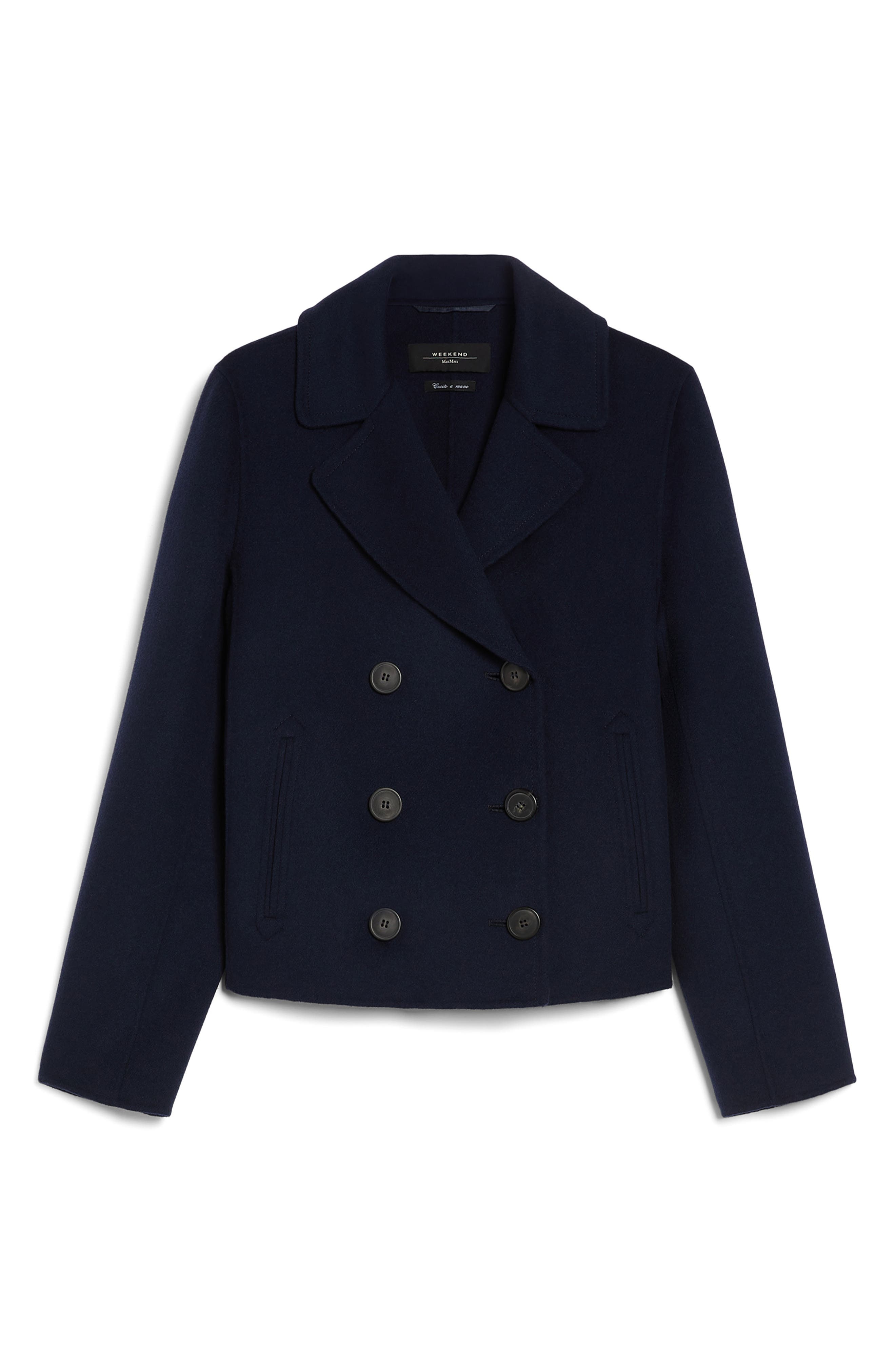 Weekend Max Mara Taglio Double Breasted Wool Blend Blazer in Navy at Nordstrom - 4