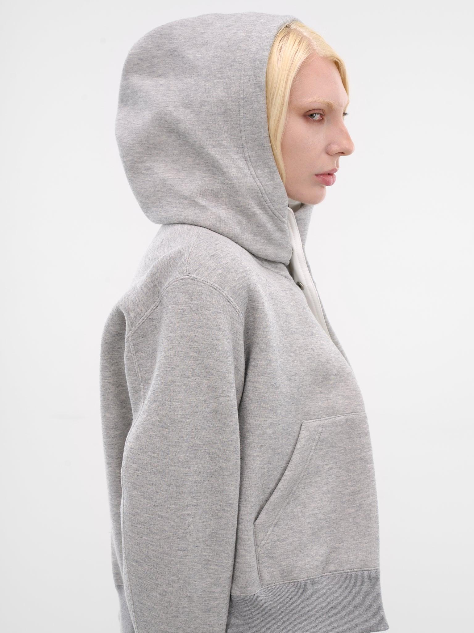 Gray Sweat-Grosgrain Zip Hoodie - 4