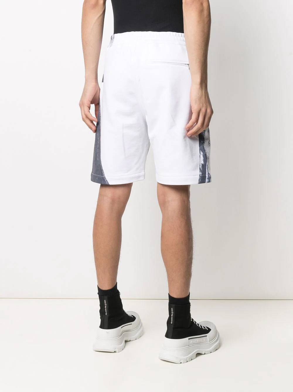 trompe l'oeil print track shorts - 4