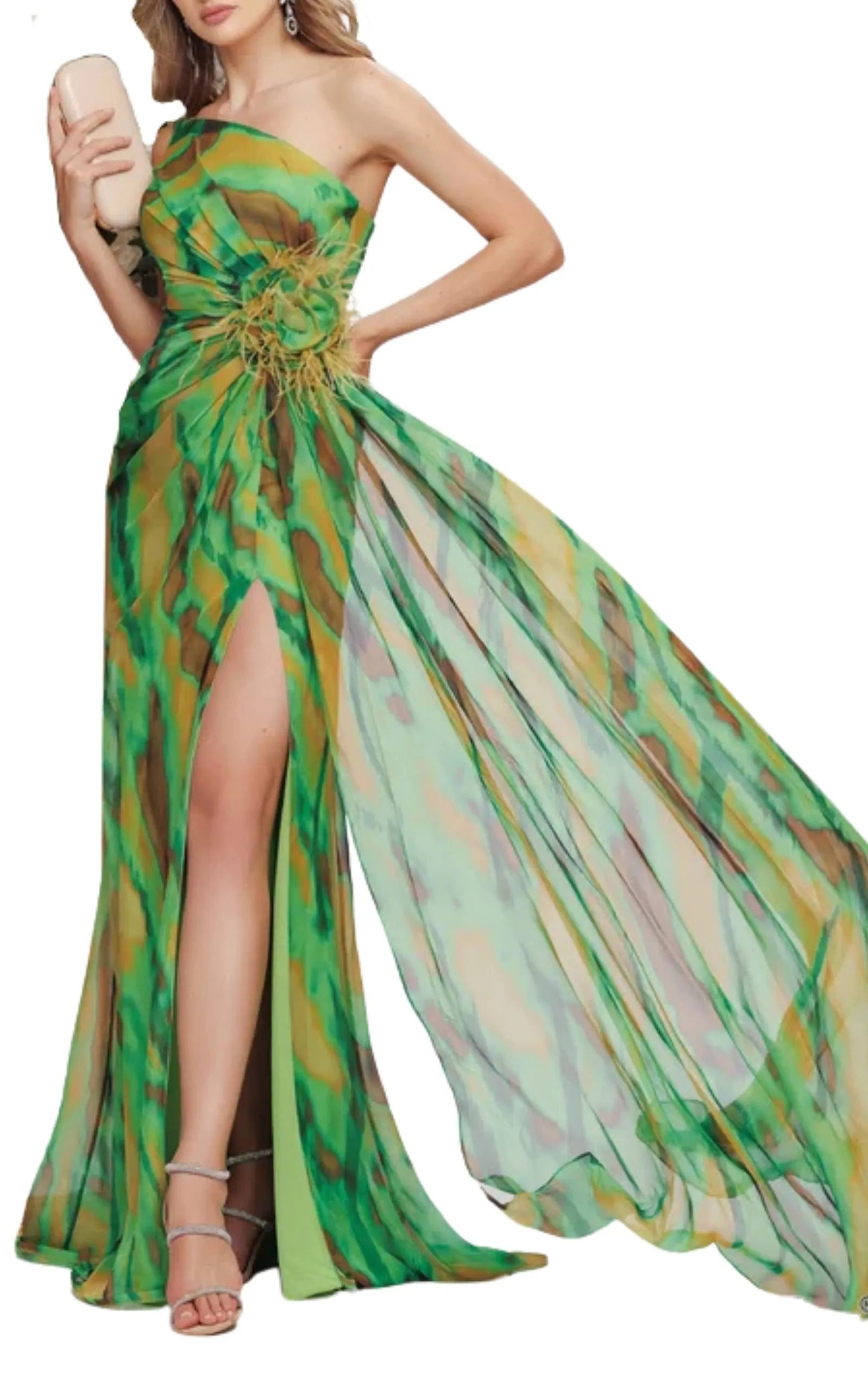 Dekolte - Strapless Green Cocktail Party Dress - 2