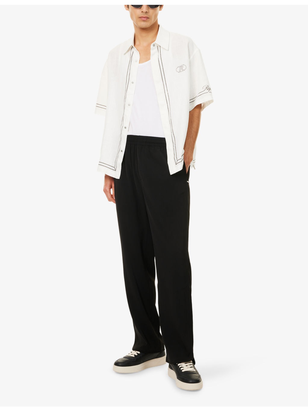 Relaxed-Fit Piped Woven Trousers - 2