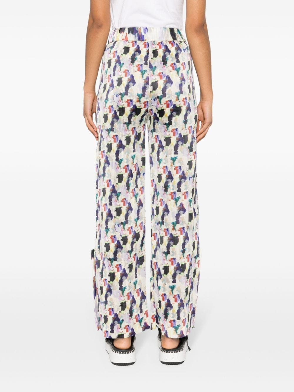 floral-print plissÃ© trousers - 4