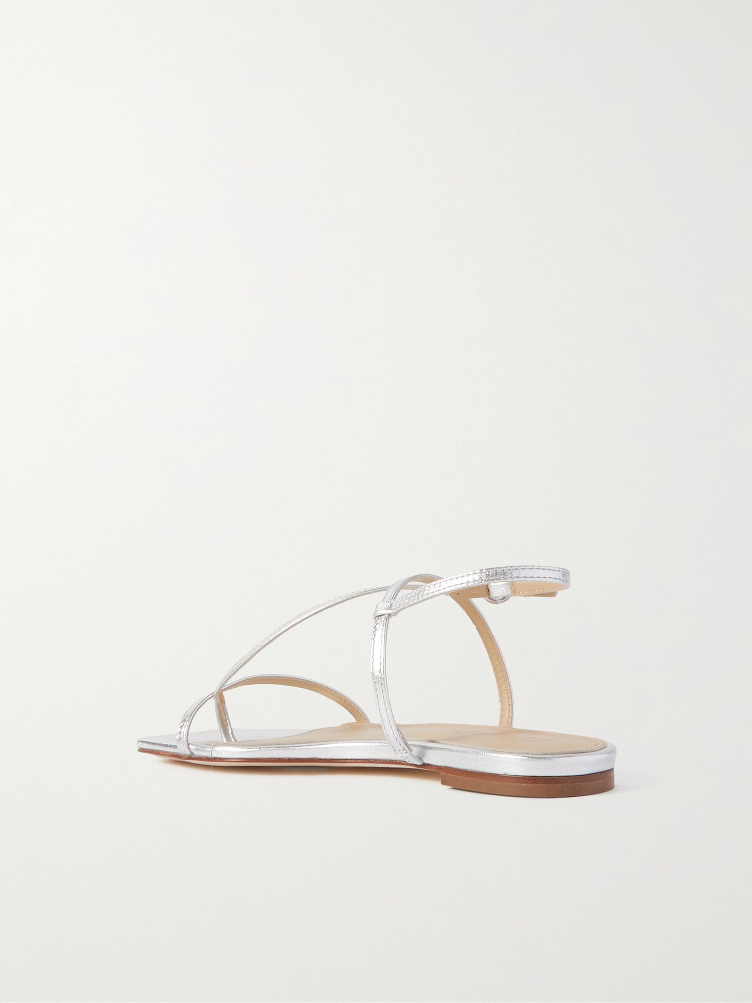 Ella metallic leather sandals Silver - 3