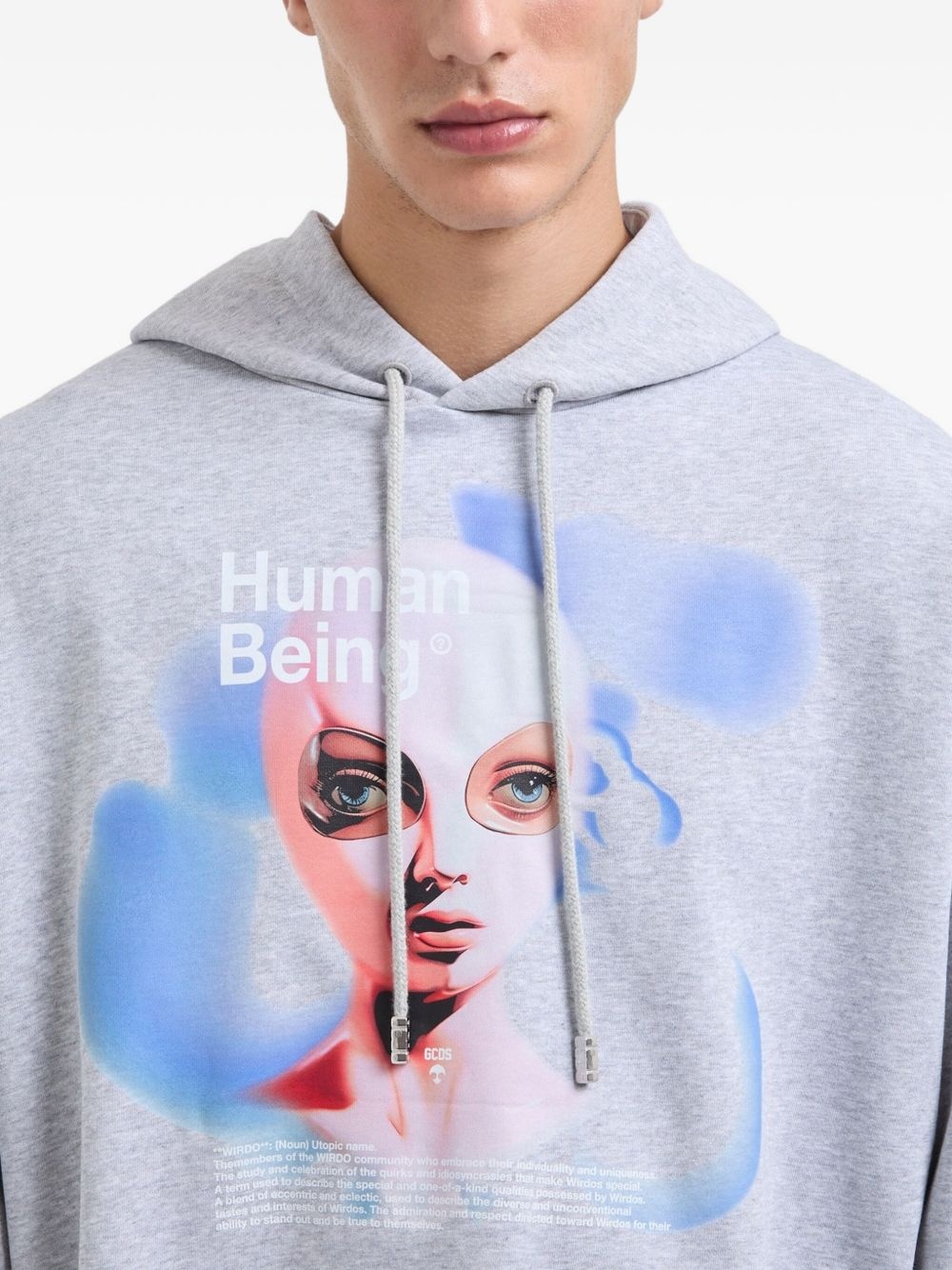 graphic-print cotton hoodie - 5