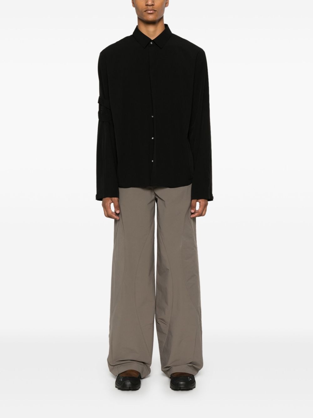 straight-leg padded trousers - 2