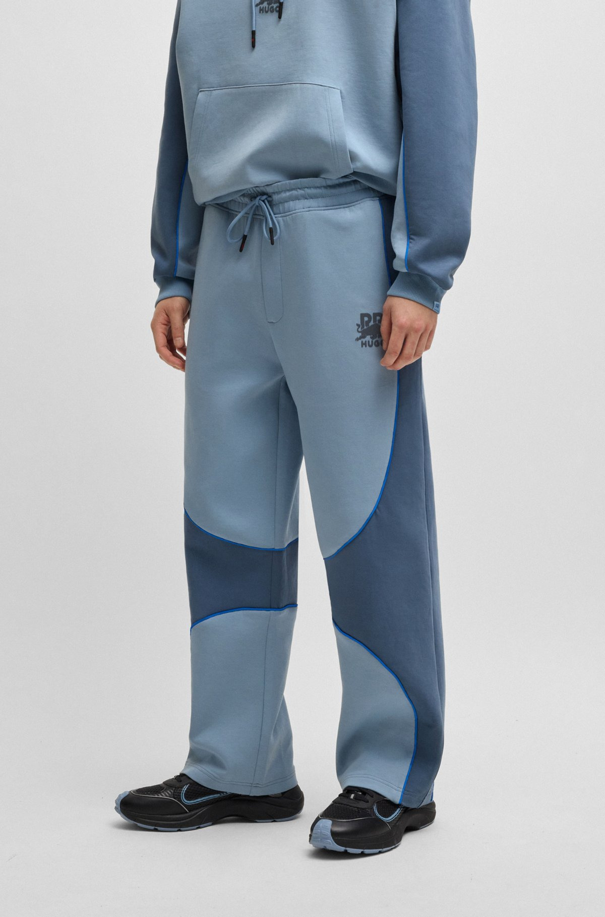HUGO X RB TRACKSUIT BOTTOMS WITH PIPING DETAILS - 2
