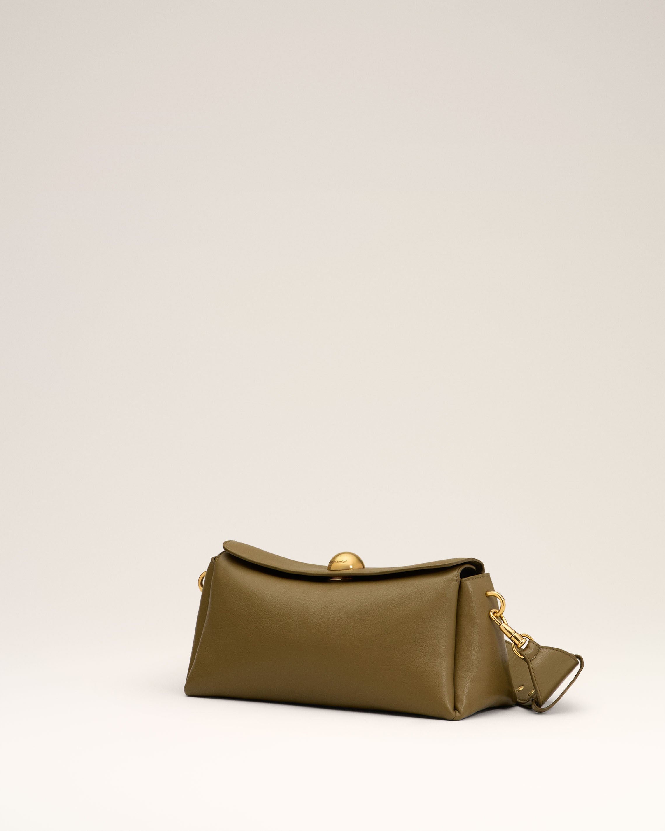 KHAKI LEATHER CARROUSEL BAG - 3