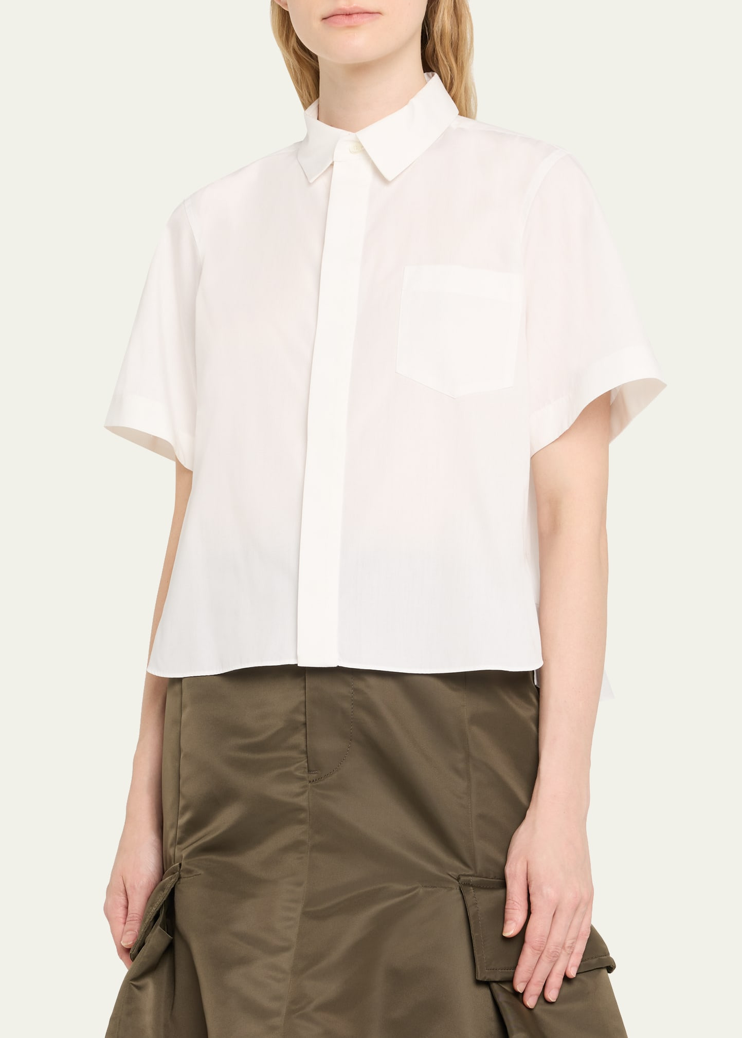 Short-Sleeve Poplin Button-Down Shirt - 4