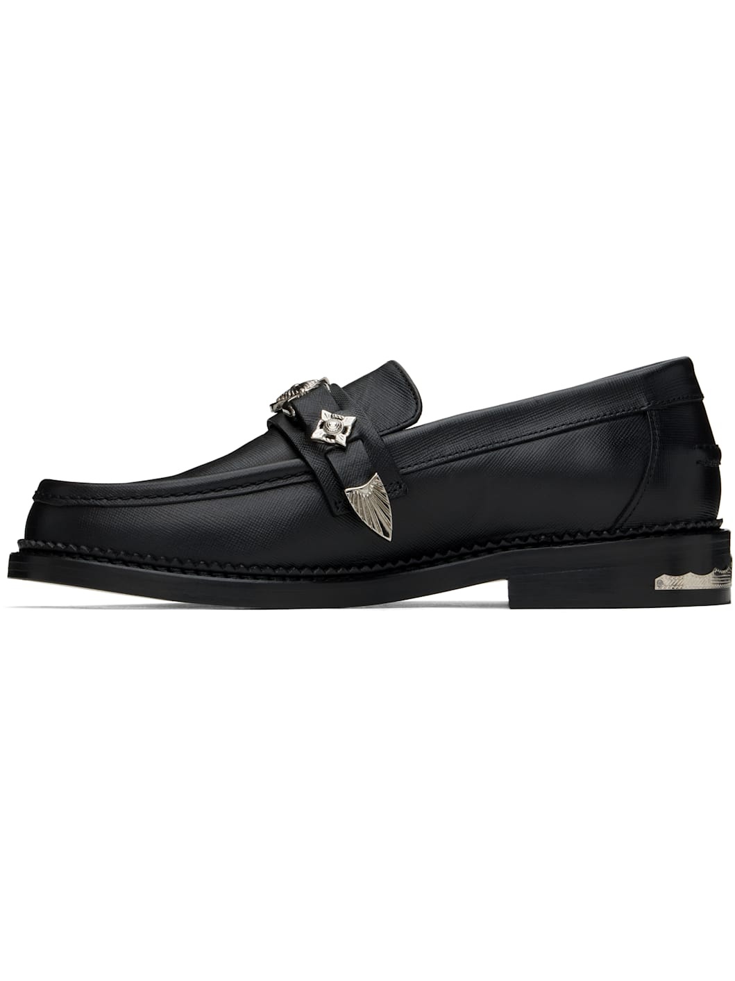SSENSE Exclusive Black Saffiano Leather Loafers - 3