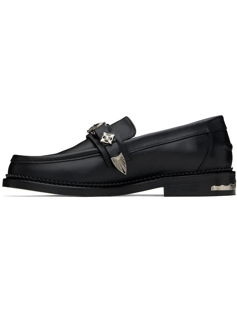 SSENSE Exclusive Black Saffiano Leather Loafers 3